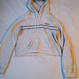Grey Cropped Hollister Hoodie